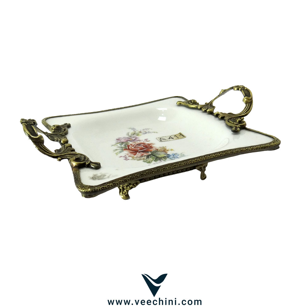 بشقاب گود مربع پایه دار آنتیک - VCHI047 (1)