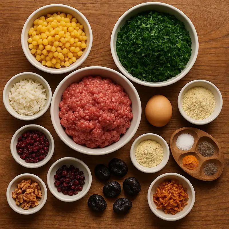 مواد اولیه کوفته تبریزی