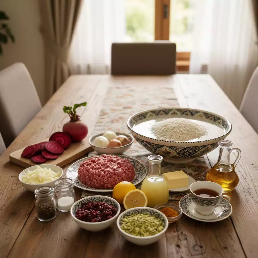 مواد اولیه لبو پلو