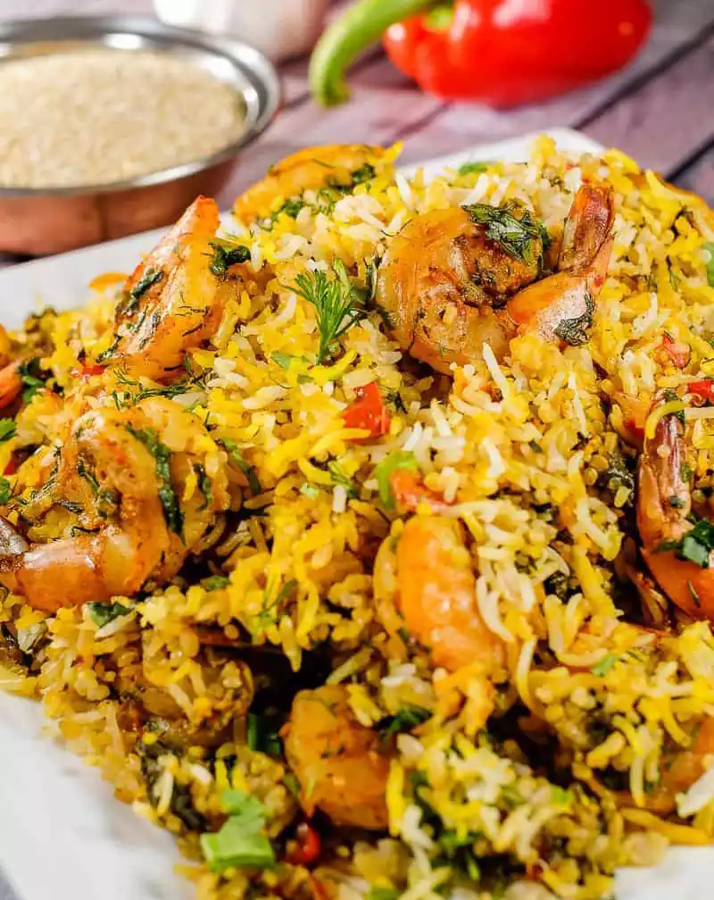 طرز تهیه میگو پلو