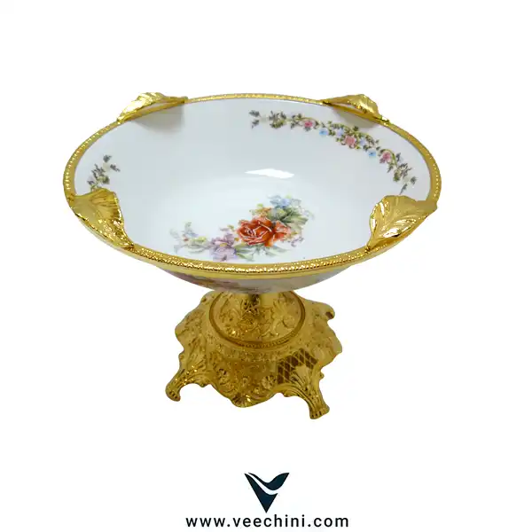 شکلات خوری لمونژ گرد طلایی پایه دار - VCHI179 (2)