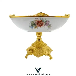 میوه خوری لمونژ بیضی طلایی پایه دار (3)