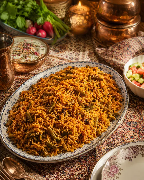 طرز تهیه لوبیا پلو