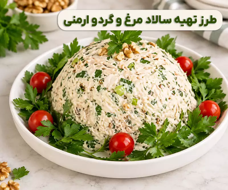 طرز تهیه سالاد مرغ و گردو ارمنی